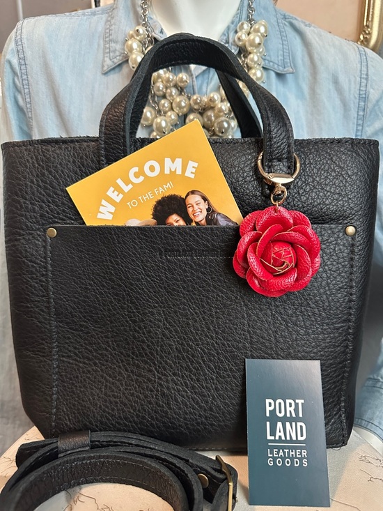 Portland Leather Handbags - PLG Mini pebbled black Crossbody tote NEW